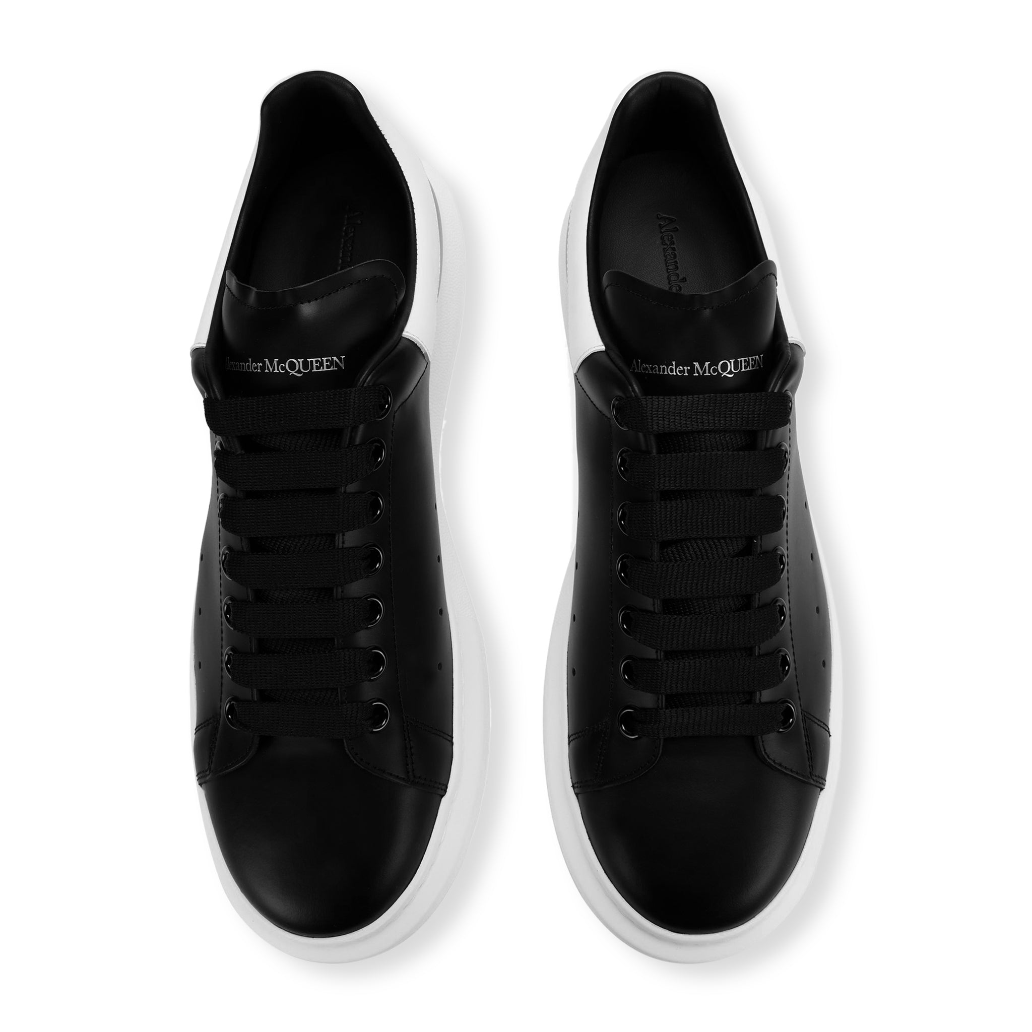 Top view of Alexander Mcqueen Raised Sole Black White Sneaker
